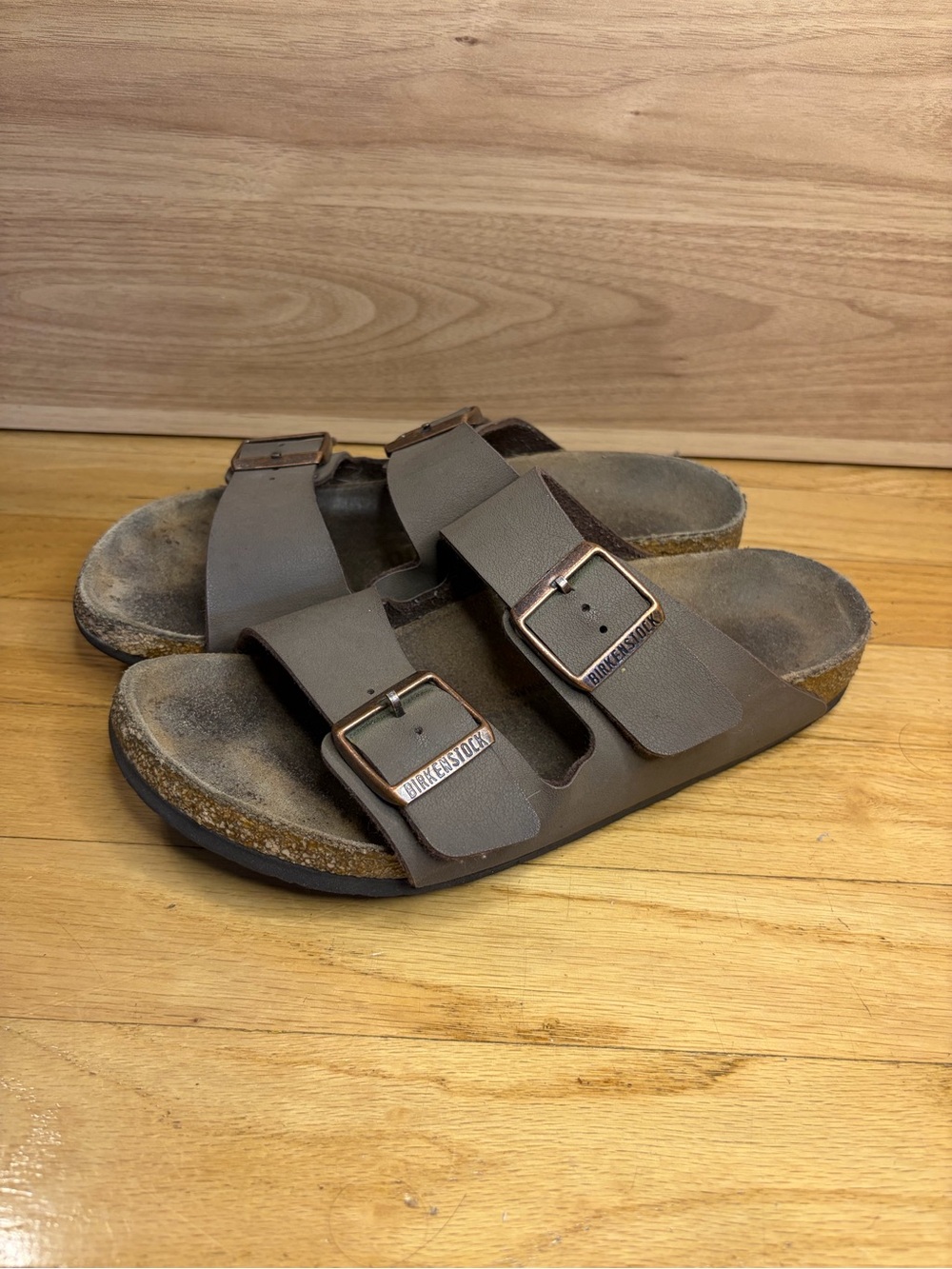 Birkenstock Arizona Brown Birko-Flor Sandals - Size 39